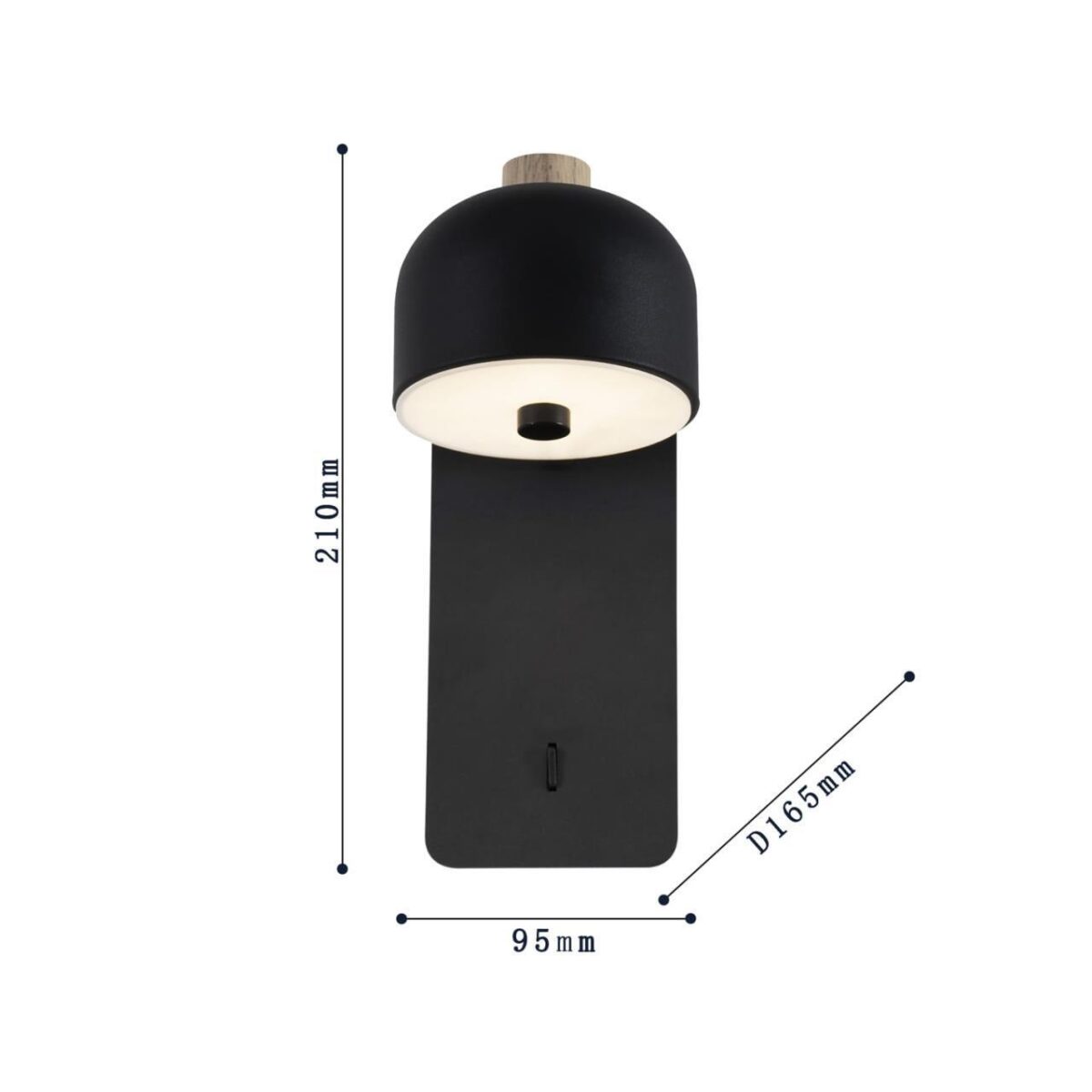 2833-1W, настенный светильник, D165xW95xH210, LEDx5W, 400LM, 3000K, included, switch — изображение 3