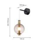 4316-1W, настенный светильник, D255xW160xH380/600, LEDx9W, 650LM, 4000K, CRI>90, included — изображение 2