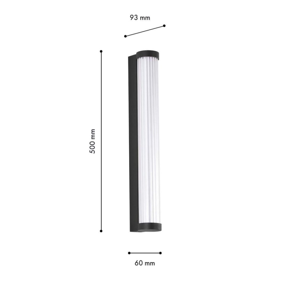 4639-1W, уличный светильник, D95xW60xH500, LEDx16W, 1400LM, 4000K, IP65, included — изображение 3