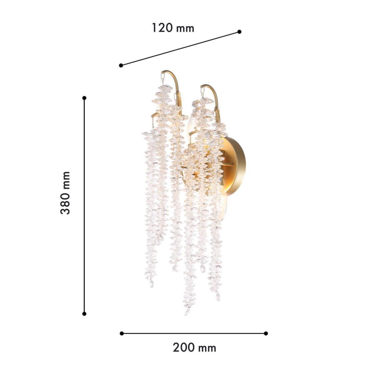 4134-2W, настенный светильник, D120xW200xH380, 2xE14x60W, excluded — изображение 3