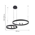 4474-2P, подвесная люстра, D830xH1000/1800, LEDx53W + LEDx33W + 4xLEDx3W, 2075LM, 3000-6500K, included, remote control — изображение 4