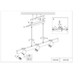 4074-6P, подвесная люстра, L1200xW190xH600, 6xGU10LEDx10W, excluded + LEDx18W, 700LM, 4000K, included — изображение 7