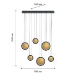 4562-6P, подвесная люстра, L900xW160xH1500, LEDx43W, 2580LM, 4000K, included — изображение 2