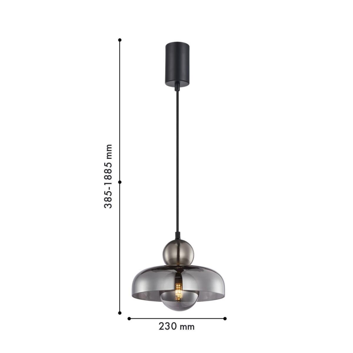 4351-1P, подвес, D230xH385/1885, 1xG9LEDx5W, excluded — изображение 2