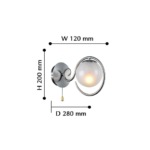 2349-1W, настенный светильник, D280xW120xH200, 1xE14x40W, excluded, switch — изображение 3