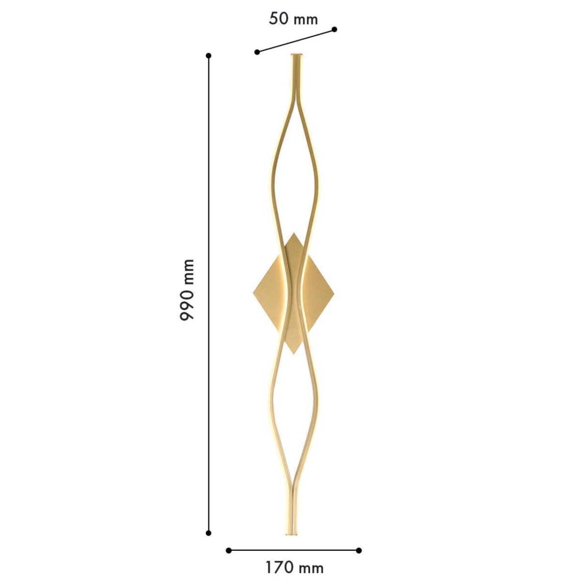 4741-2W, настенный светильник, D50xW170xH990, LEDx26W, 1800LM, 4000K, included — изображение 3