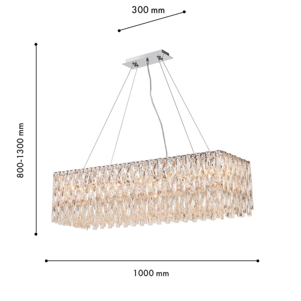 4723-10P, подвесная люстра, L1000xW300xH250/1300, 10xE14x40W, excluded — изображение 1
