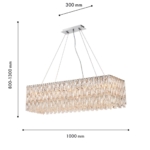 4723-10P, подвесная люстра, L1000xW300xH250/1300, 10xE14x40W, excluded