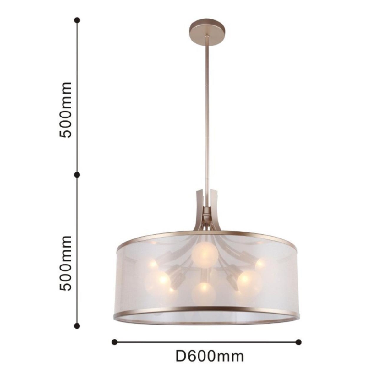 2551-9P, подвесная люстра, D600xH500/1000, 9xG9x40W, excluded — изображение 3