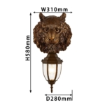 2818-1W, уличный светильник, D280xW310xH580, 1xE27x60W, IP44, excluded — изображение 3