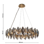 4303-12P, подвесная люстра, D800xH210/1100, 12xE14x40W, excluded — изображение 3