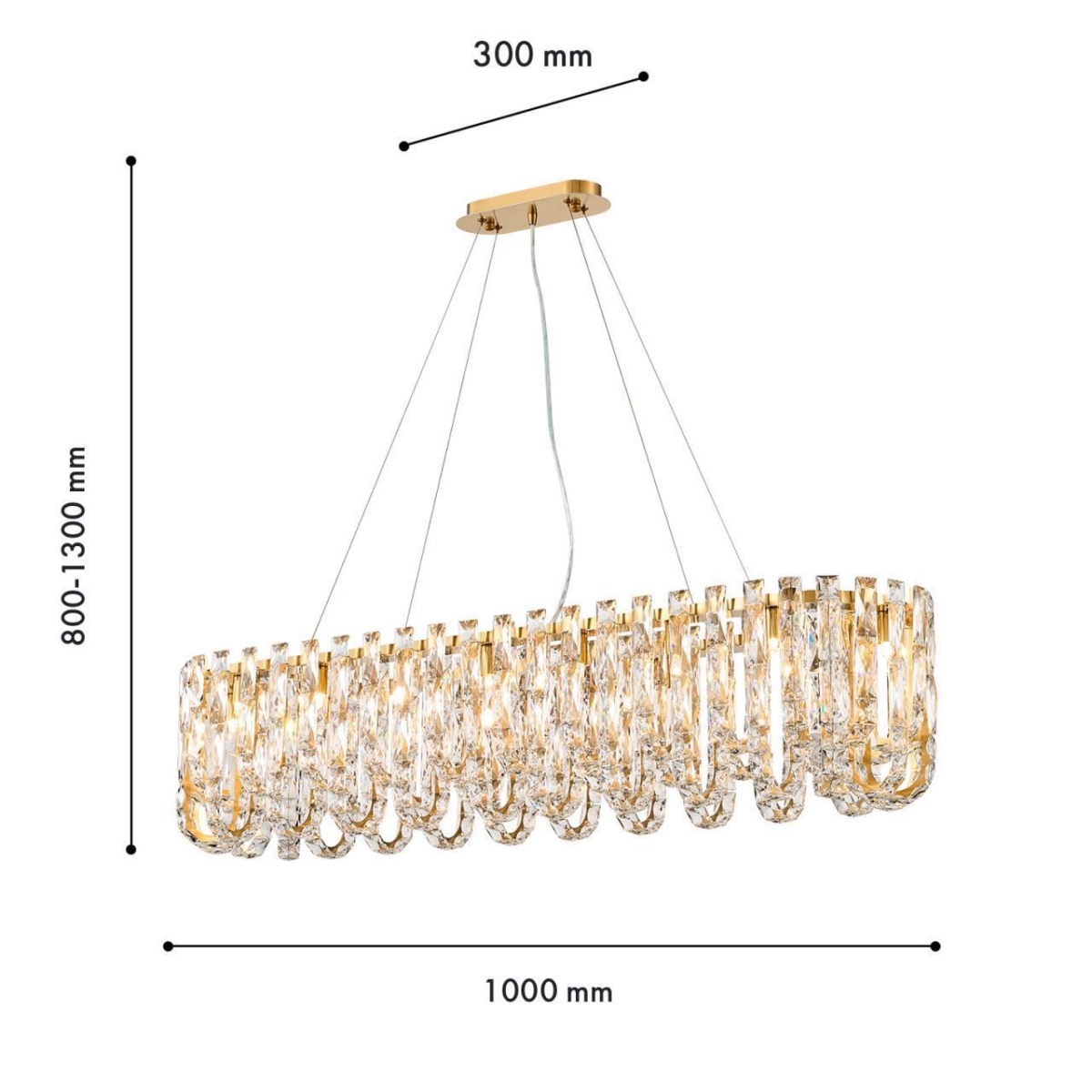 4721-18P, подвесная люстра, L1000xW300xH800/1300, 18xG9x40W, excluded — изображение 3