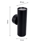 4713-2W, настенный светильник, D80xW55xH165, 2xGU10x35W, IP20, excluded — изображение 2