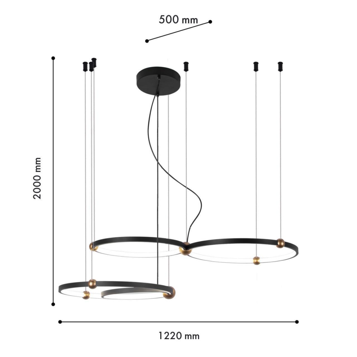 4569-4P, подвесная люстра, L1220xW500xH2000, LEDx70W, 4500LM, 4000K, included — изображение 3