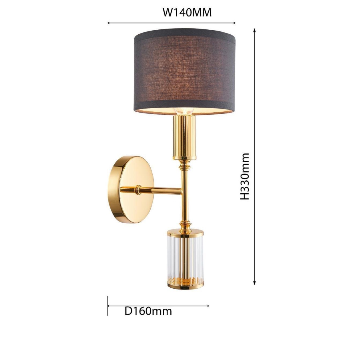 2609-1W, настенный светильник, D160xW140xH330, 1xE14x40W, excluded — изображение 3