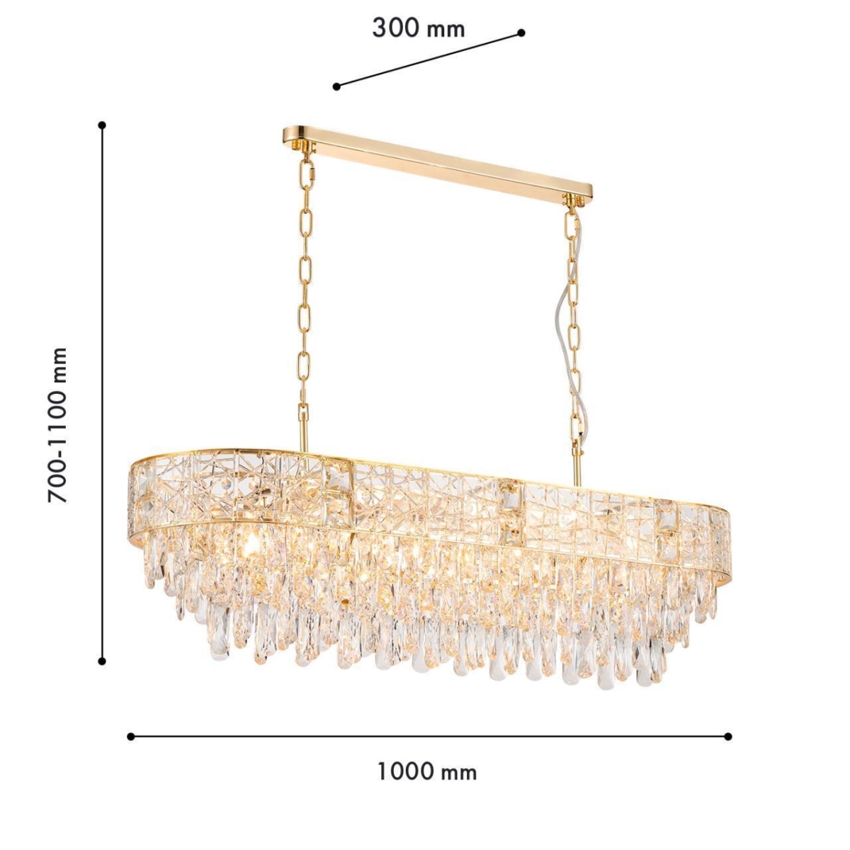 4720-10P, подвесная люстра, L1000xW300xH700/1100, 10xE14x40W, excluded — изображение 3