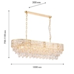 4720-10P, подвесная люстра, L1000xW300xH700/1100, 10xE14x40W, excluded — изображение 3