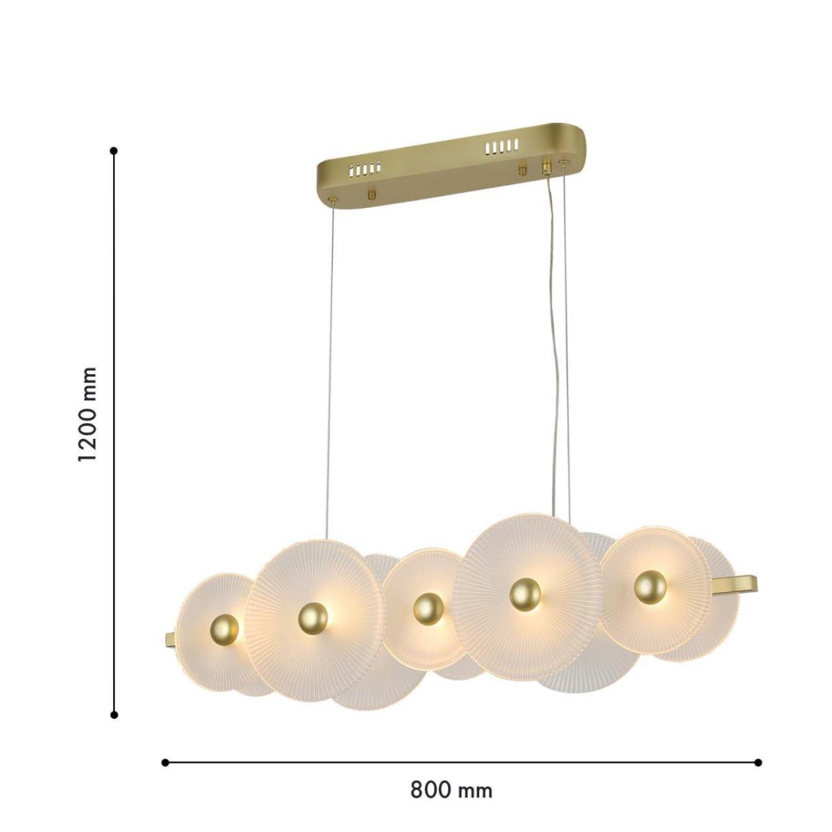 4605-5P, подвесная люстра, L800xW180xH225/1200, 10xLEDx2W, 1600LM, 3000K, included — изображение 3