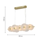 4605-5P, подвесная люстра, L800xW180xH225/1200, 10xLEDx2W, 1600LM, 3000K, included — изображение 3