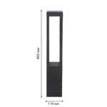 4746-1F, уличный светильник, L110xW110xH800, LEDx7W, 420LM, 3000K, IP65, included — изображение 4