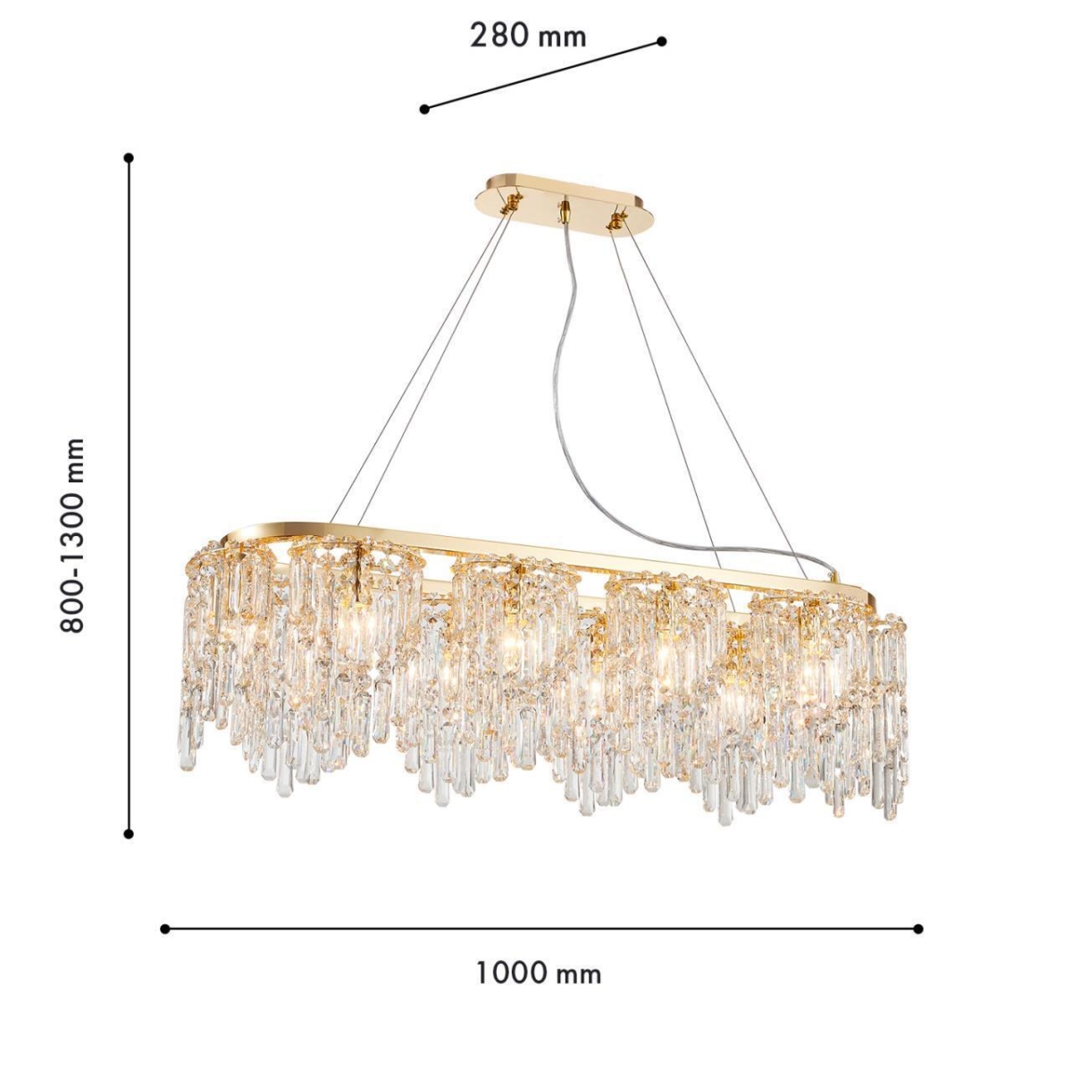 4724-10P, подвесная люстра, L1000xW280xH800/1300, 10xE14x40W, excluded — изображение 3