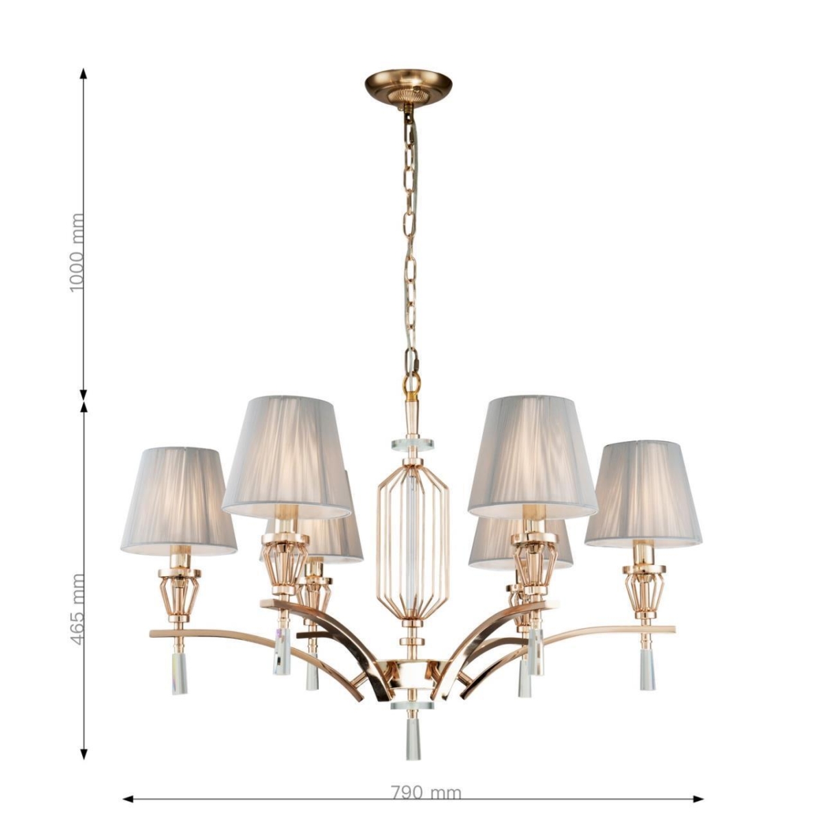 2690-6P, подвесная люстра, D790xH465/1465, 6xE14x40W, excluded — изображение 3