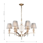 2690-6P, подвесная люстра, D790xH465/1465, 6xE14x40W, excluded — изображение 3