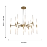 4196-20P, подвесная люстра, D770xH800/1200, 20xG9x20W, excluded — изображение 3