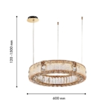 4204-6P, подвесная люстра, D600xH120/1500, LEDx60W, 6000LM, 3000K, included — изображение 3