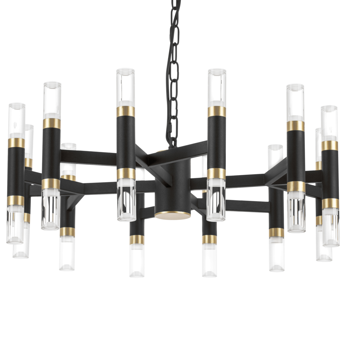 734247 Люстра IRIS 76W LED 3148LM 120G ЧЕРНЫЙ/ЗОЛОТО 3000K — изображение 4