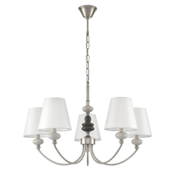 8283/5 CLASSI никель/белый, металл/керамика/текстиль Люстра Е14 5*40W 220V KENTUKI