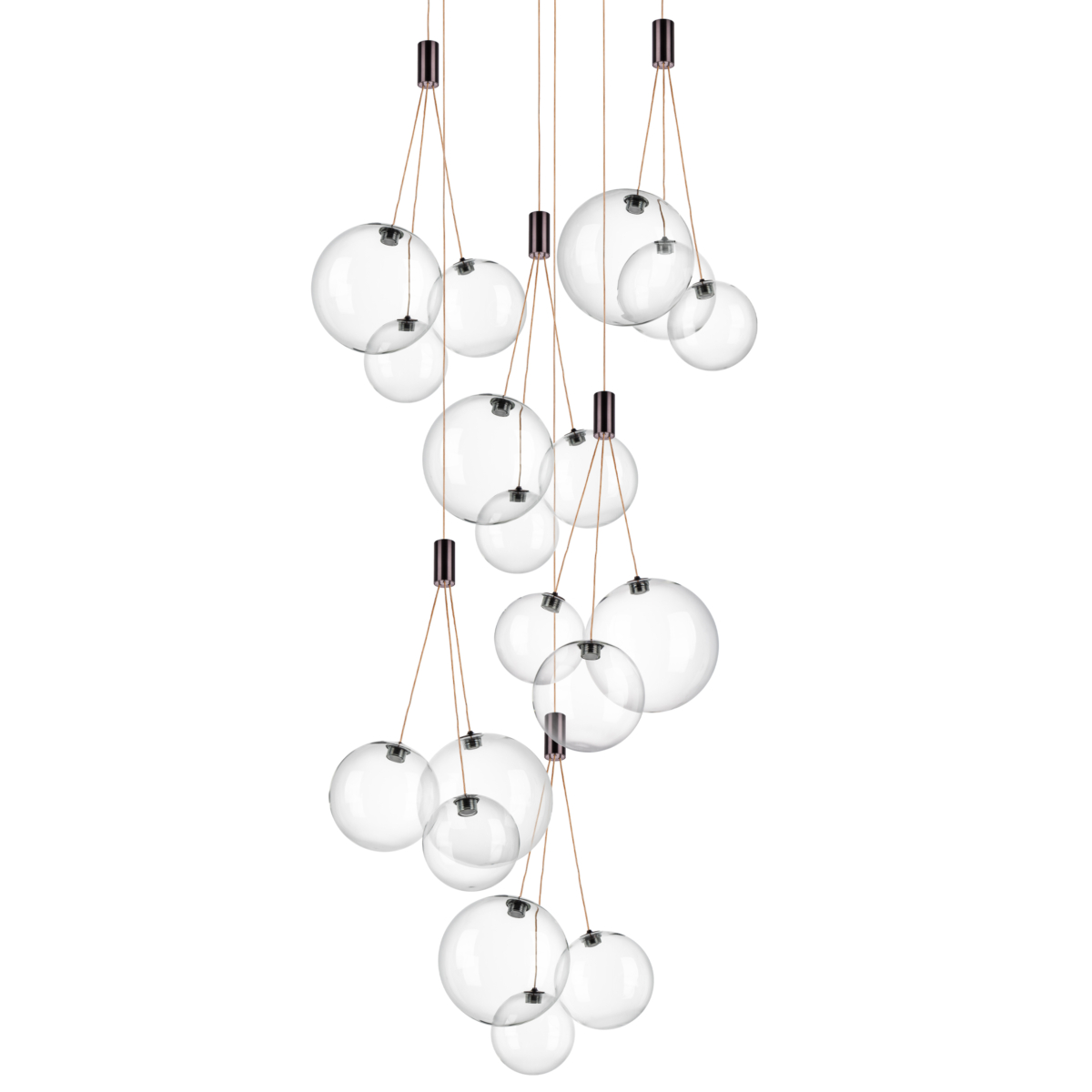 801180 Люстра SFERETTA LED 18х1,35W 1200LM КОФЕЙНЫЙ/ПРОЗРАЧНЫЙ 3000K — изображение 3