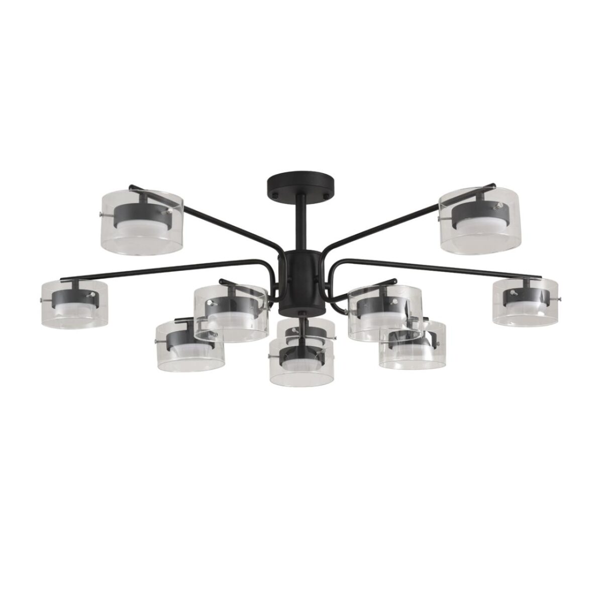 8349/10C COMFI черный/прозрачный, металл/стекло Светильник потолочный LED GX53 10*7W 220V NATALINA — изображение 1