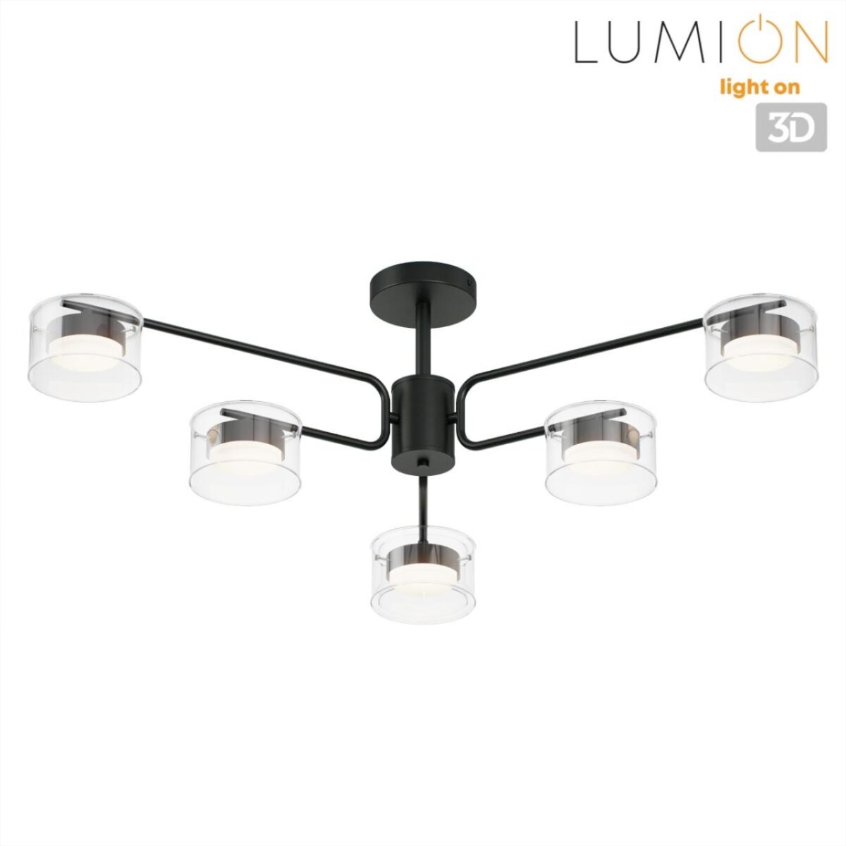 8349/6C COMFI черный/прозрачный, металл/стекло Светильник потолочный LED GX53 6*7W 220V NATALINA — изображение 3