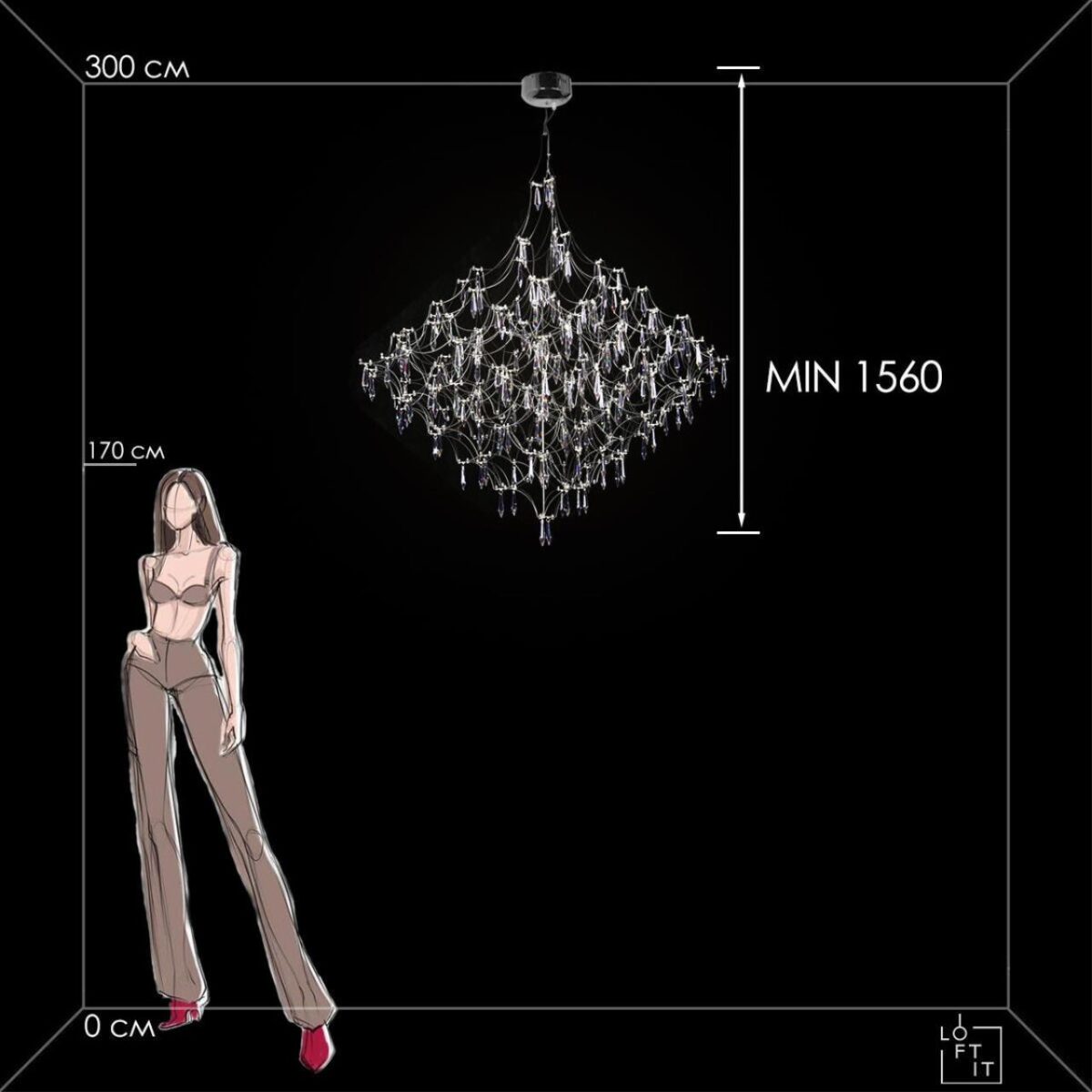 10259/1200 Silver Asfour Подвесной светильник LOFT IT Mira — изображение 8