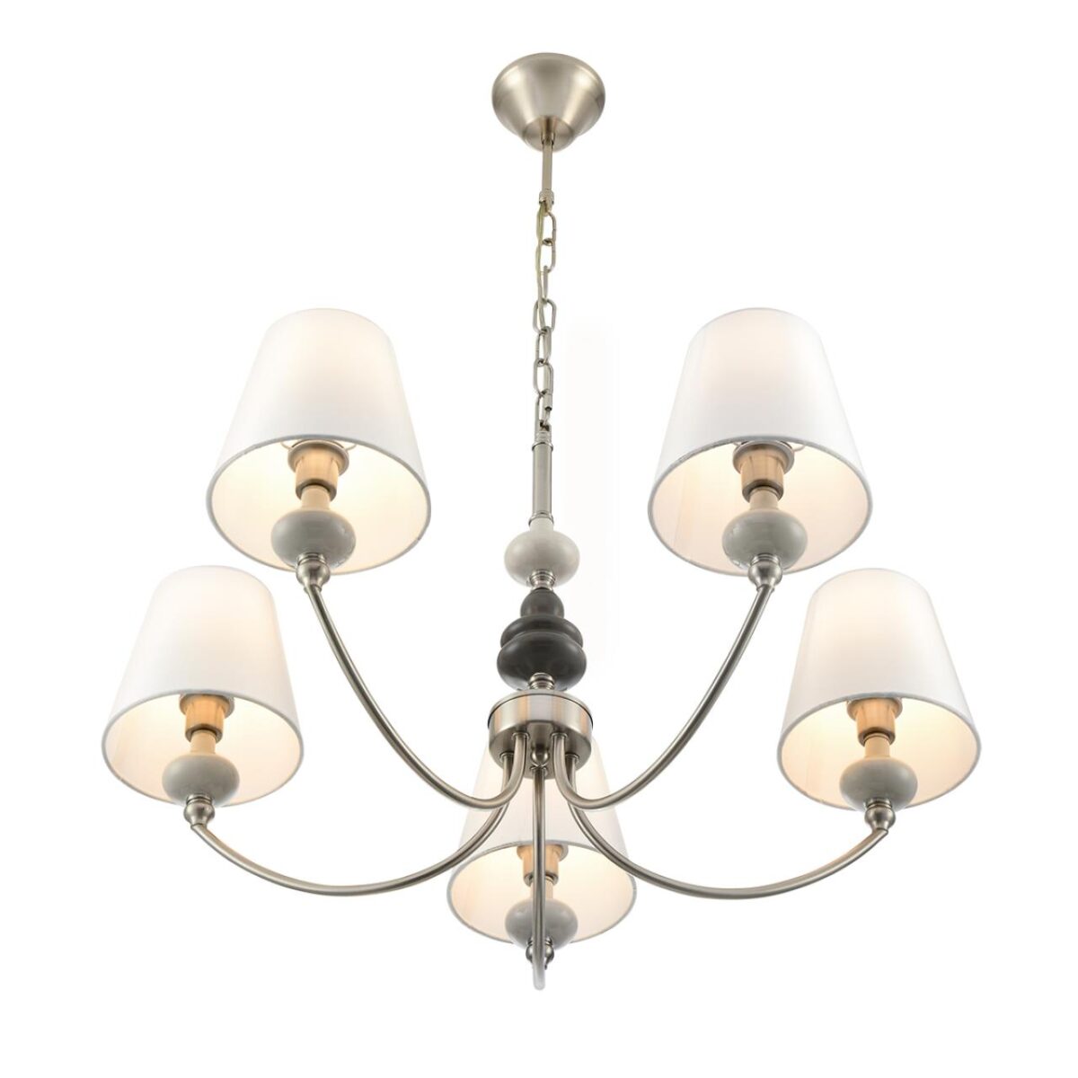 8283/5 CLASSI никель/белый, металл/керамика/текстиль Люстра Е14 5*40W 220V KENTUKI — изображение 8