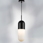 690117 Люстра RAMO 1х40W E27 ЧЕРНЫЙ МАТОВЫЙ/БЕЛЫЙ — изображение 4