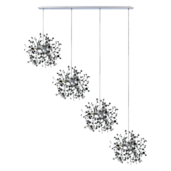 L4PL721134 Подвес четверной линейный EXTRA 4x3x5W(led) G9 (721134 - 4 + 572144 -1) ХРОМ