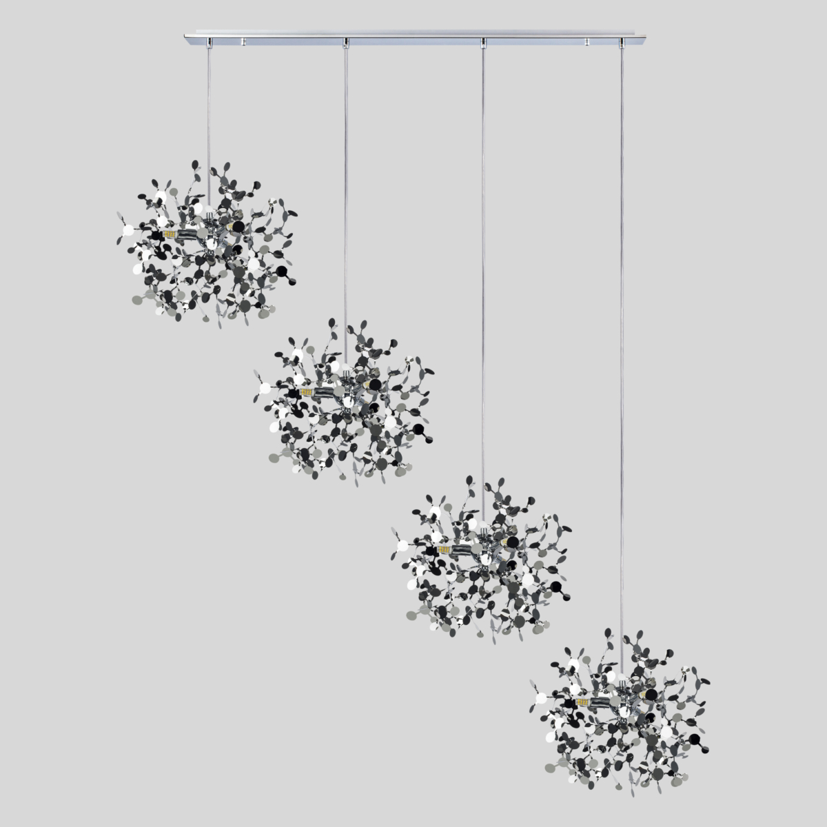 L4PL721134 Подвес четверной линейный EXTRA 4x3x5W(led) G9  (721134 - 4 + 572144 -1) ХРОМ — изображение 2