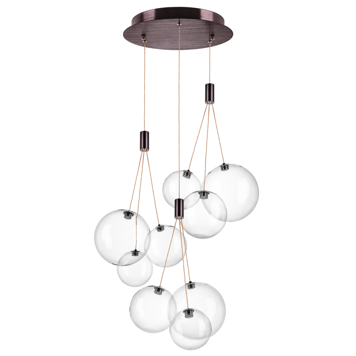 801090 Люстра SFERETTA LED 9х1,35W 600LM КОФЕЙНЫЙ/ПРОЗРАЧНЫЙ 3000K 801090 Люстра SFERETTA LED 9х1,35W 600LM КОФЕЙНЫЙ/ПРОЗРАЧНЫЙ 3000K — изображение 1