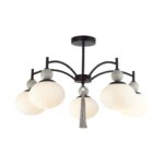 8273/5C NEOCLASSI черный, серый/белый металл, керамика/стекло Люстра потолочная Е14 5*40W 220V GLORIYA — изображение 5