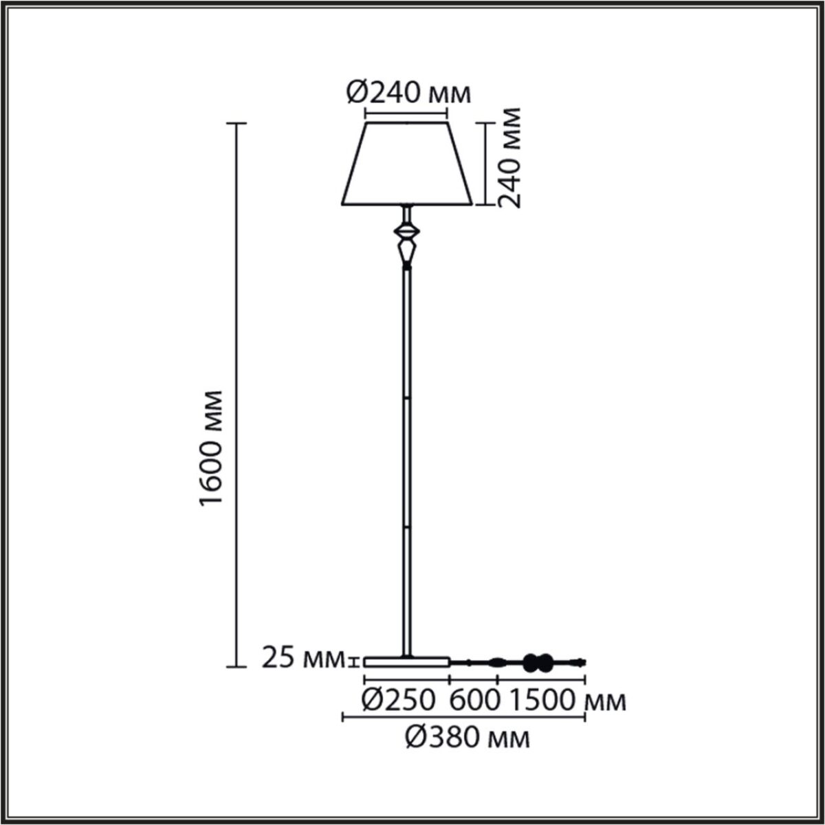 8275/1F CLASSI латунь/зеленый, металл/керамика/ткань Торшер Е27 1*60W 220V VERMONT — изображение 4