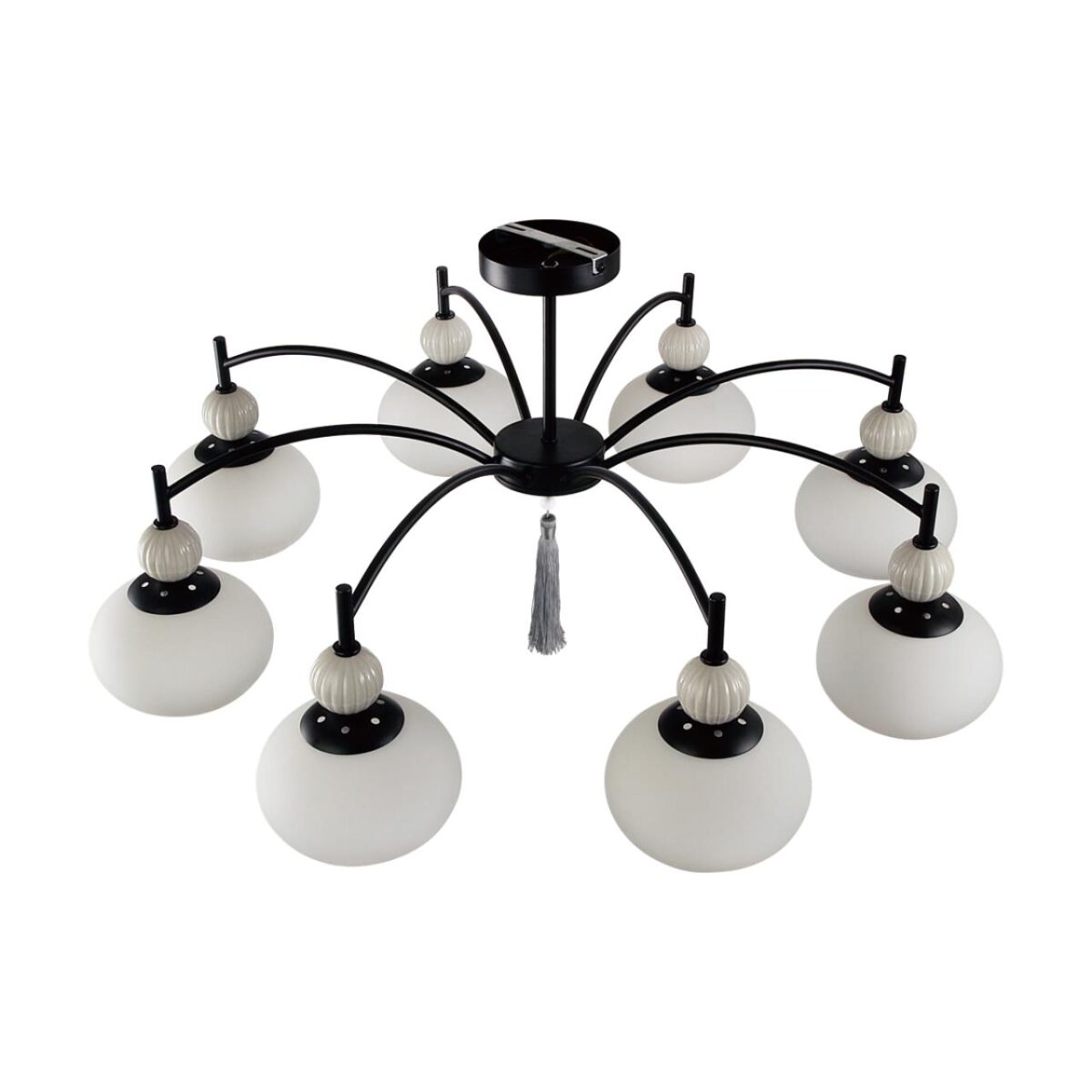 8273/8C NEOCLASSI черный/серый/белый, металл/керамика/стекло Люстра потолочная Е14 8*40W 220V GLORIYA — изображение 7