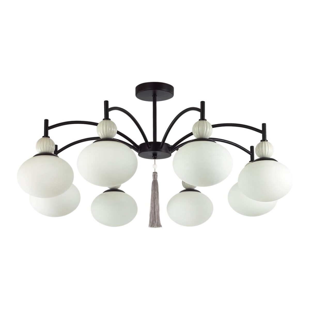 8273/8C NEOCLASSI черный/серый/белый, металл/керамика/стекло Люстра потолочная Е14 8*40W 220V GLORIYA 8273/8C NEOCLASSI черный/серый/белый, металл/керамика/стекло Люстра потолочная Е14 8*40W 220V GLORIYA — изображение 1