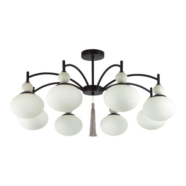 8273/8C NEOCLASSI черный/серый/белый, металл/керамика/стекло Люстра потолочная Е14 8*40W 220V GLORIYA