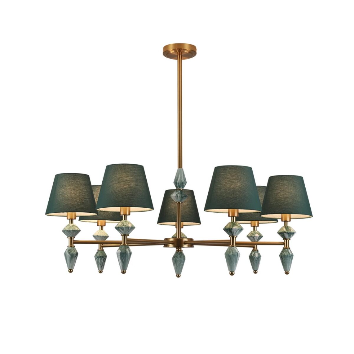 8275/7 CLASSI латунь/зеленый, металл/керамика/ткань Люстра Е14 7*40W 220V VERMONT — изображение 5
