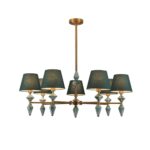 8275/7 CLASSI латунь/зеленый, металл/керамика/ткань Люстра Е14 7*40W 220V VERMONT — изображение 5