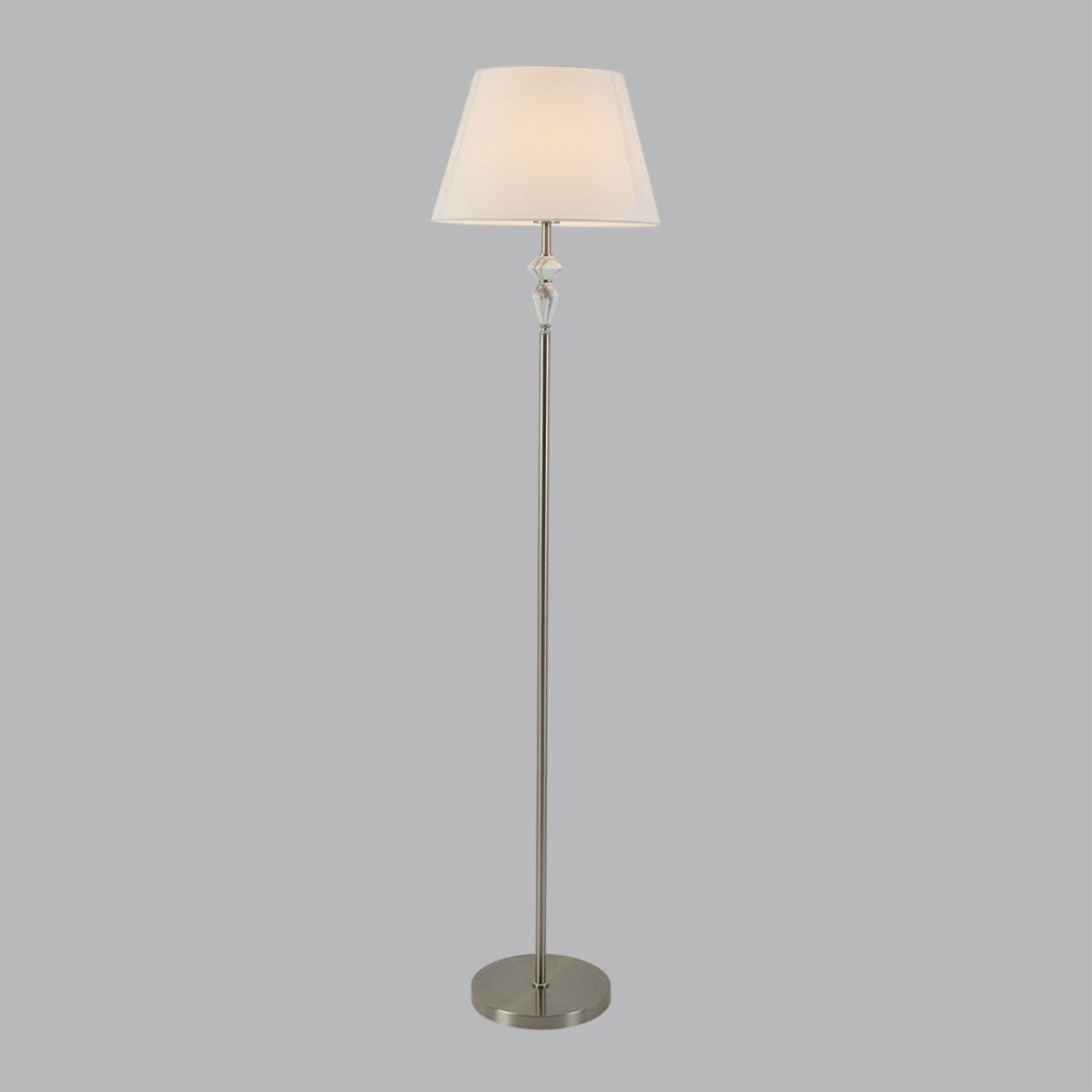 8274/1F CLASSI никель/белый/серый, металл/керамика/ткань Торшер Е27 1*60W 220V VERMONT — изображение 6