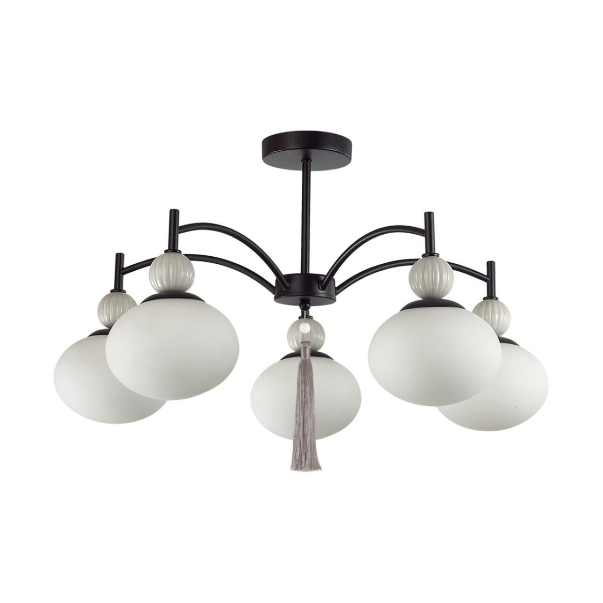 8273/5C NEOCLASSI черный, серый/белый металл, керамика/стекло Люстра потолочная Е14 5*40W 220V GLORIYA 8273/5C NEOCLASSI черный, серый/белый металл, керамика/стекло Люстра потолочная Е14 5*40W 220V GLORIYA — изображение 1