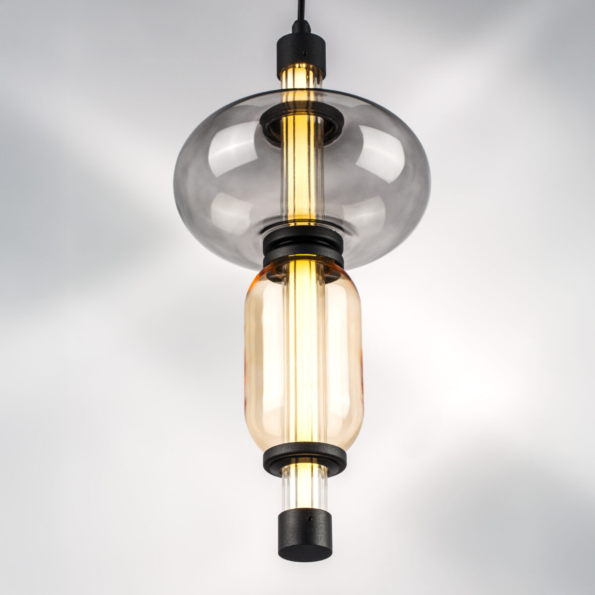 737527 Подвес EMISFERO 8W LED 250LM G ЧЕРНЫЙ/ПРОЗРАЧНЫЙ+ЯНТАРЬ 3000K — изображение 6